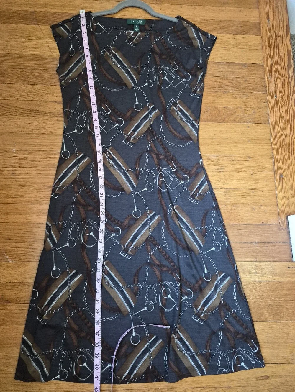 Lauren Ralph Lauren Equestrian Silk Wool Dress Size Large